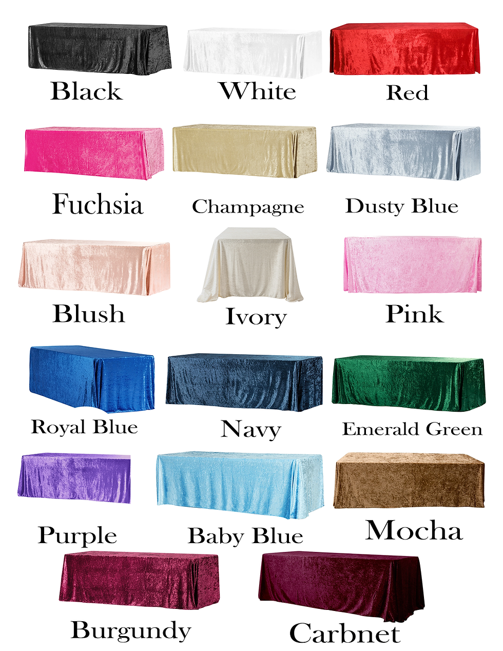 Thumbnail: 90x156 Velvet -$45