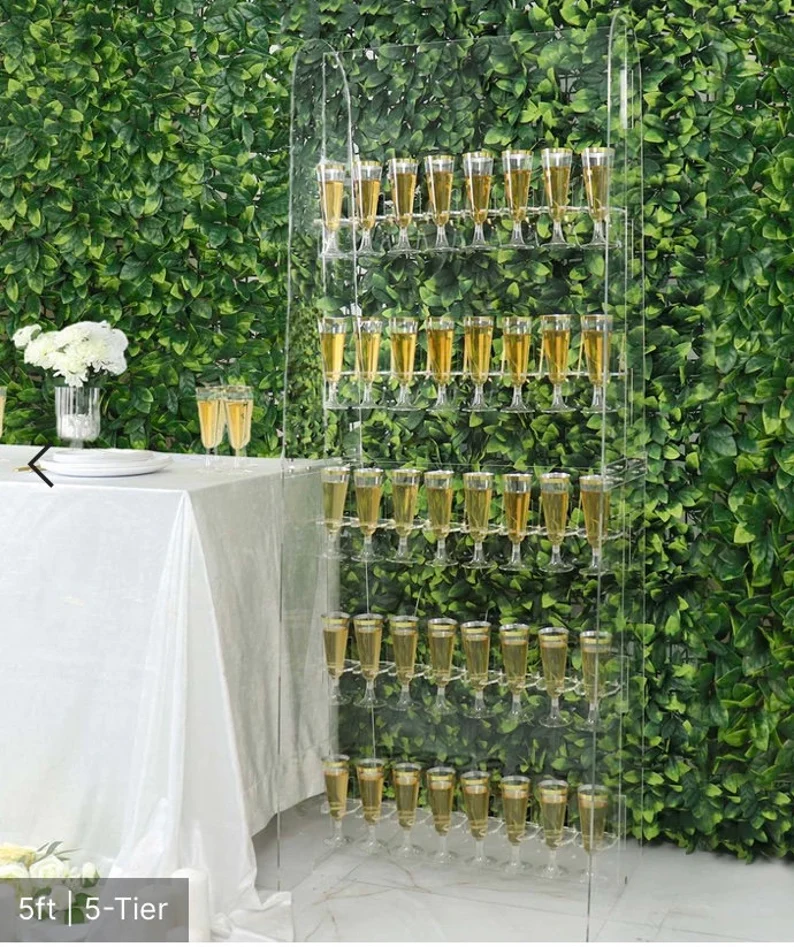 acrylic champagne wall rental Summerville SC Charleston SC Clear champagne wall