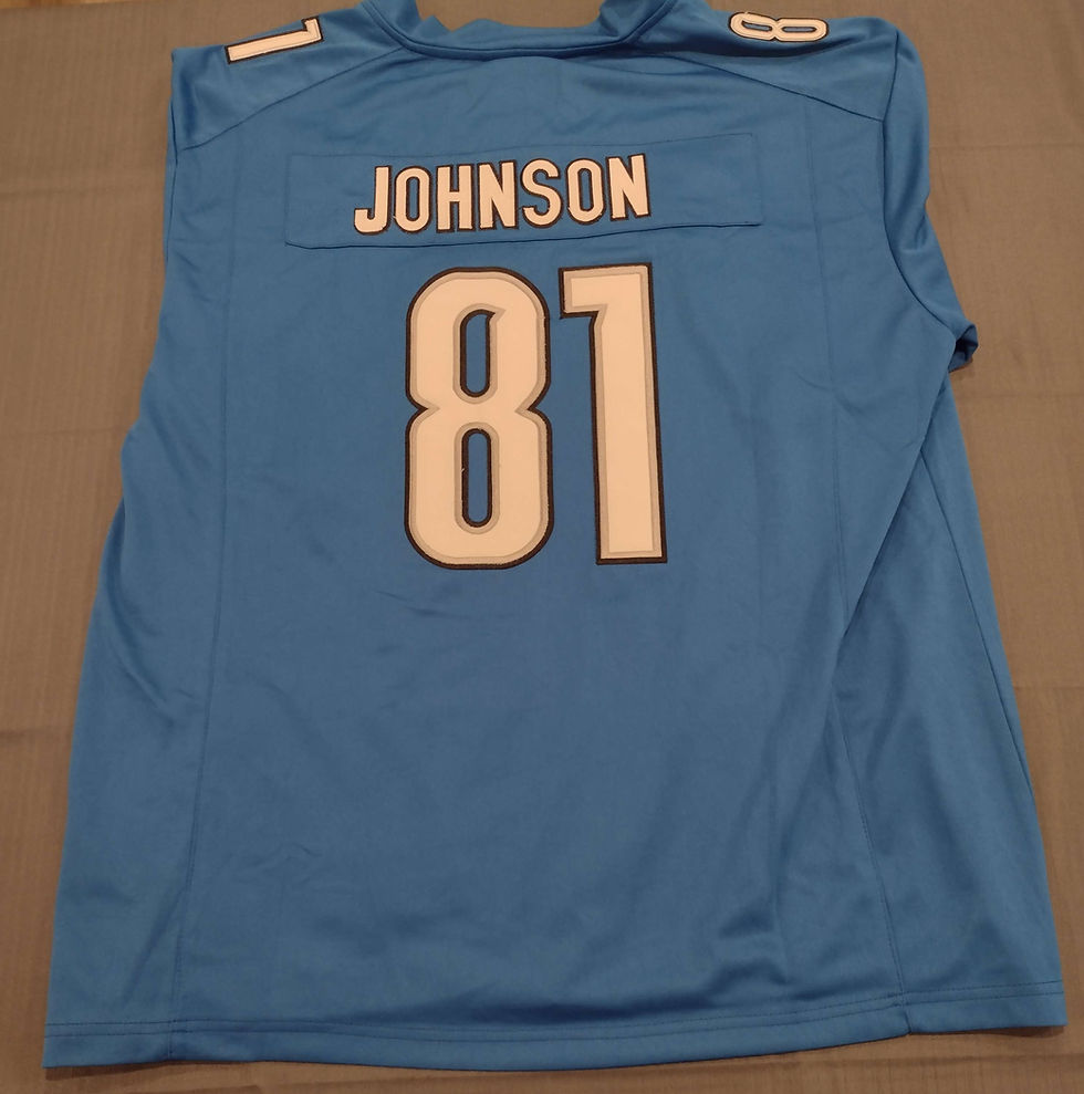 Thumbnail: Calvin Johnson Blue Jersey 
