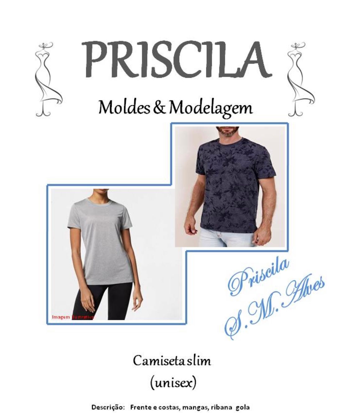 Molde camiseta slim (unissex)