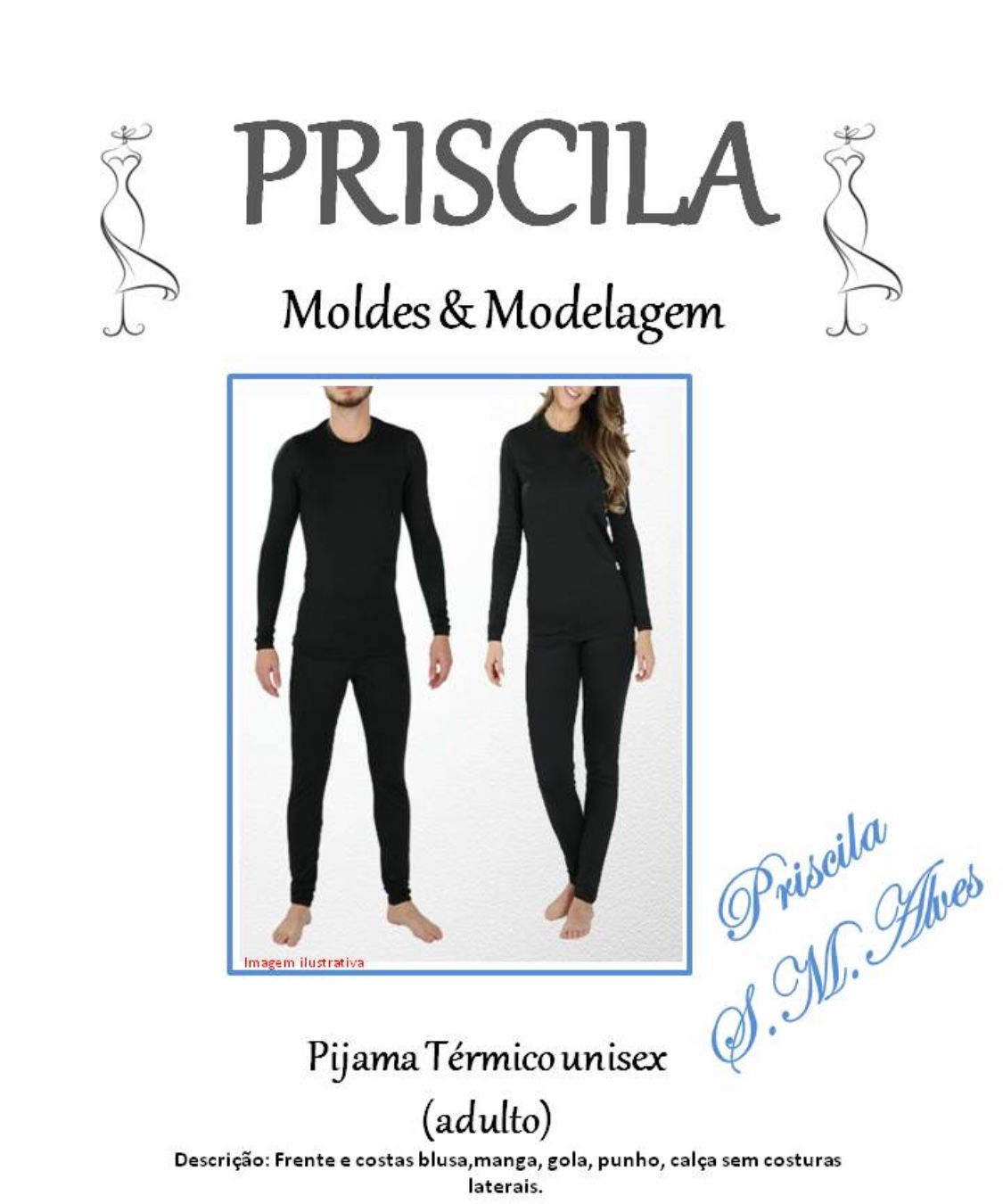 Molde pijama térmico adulto (unissex)