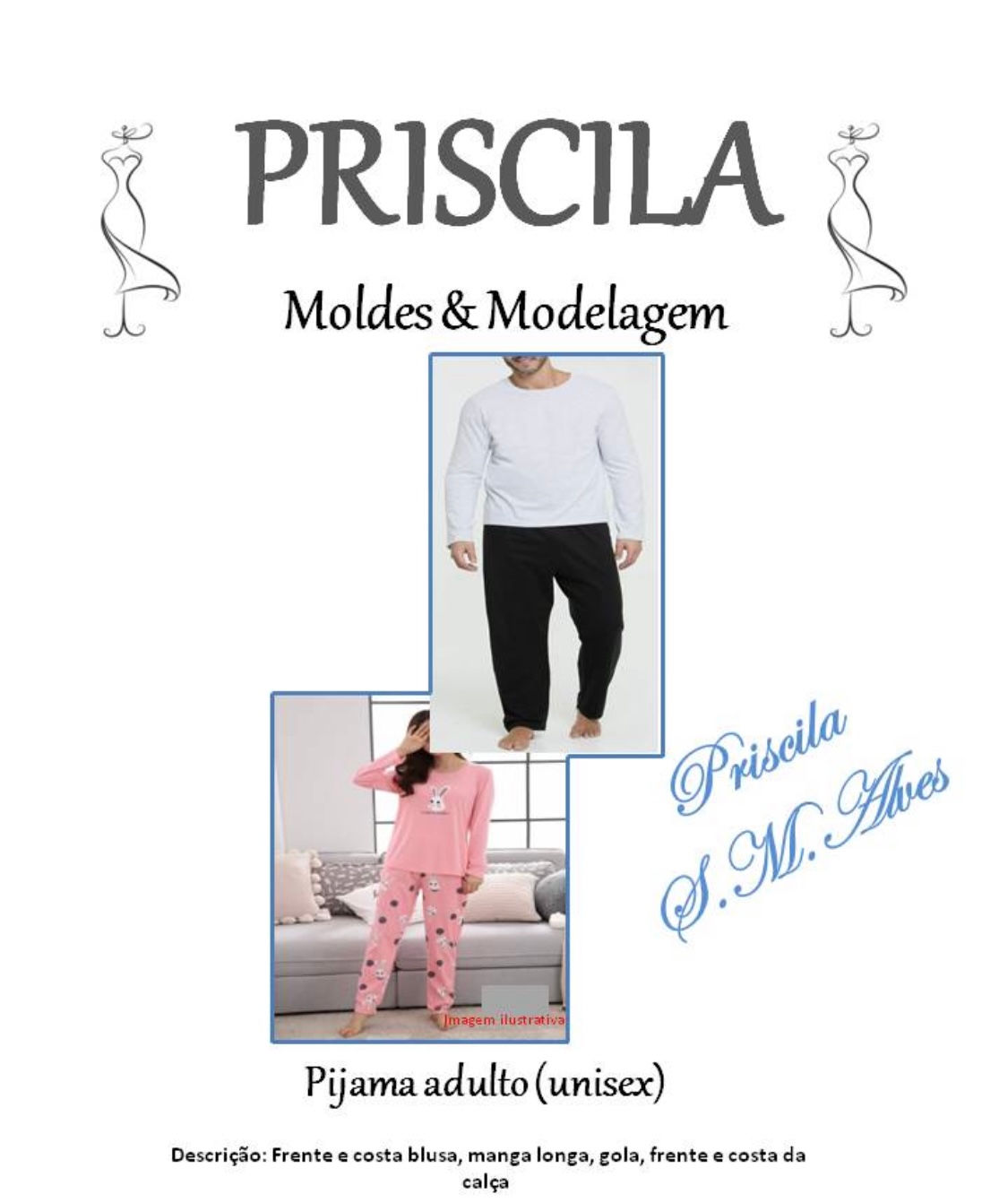 Molde pijama adulto (unissex)