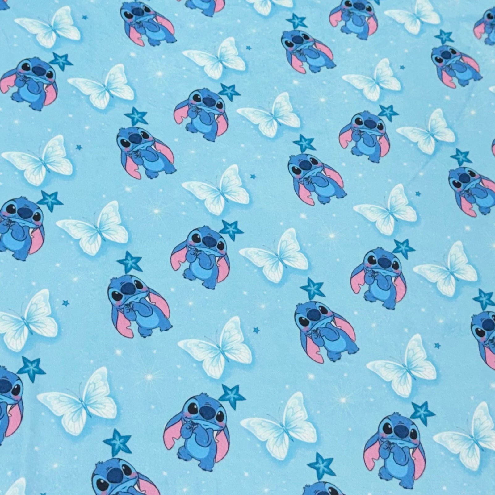 Fleece sublimado Stitch azul