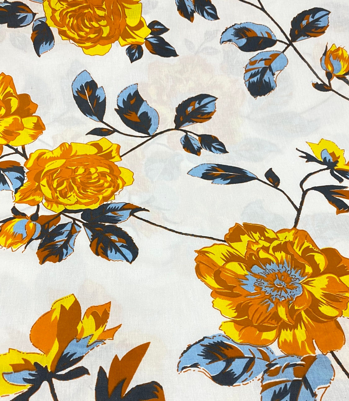 Percal 160 fios floral amarelo 