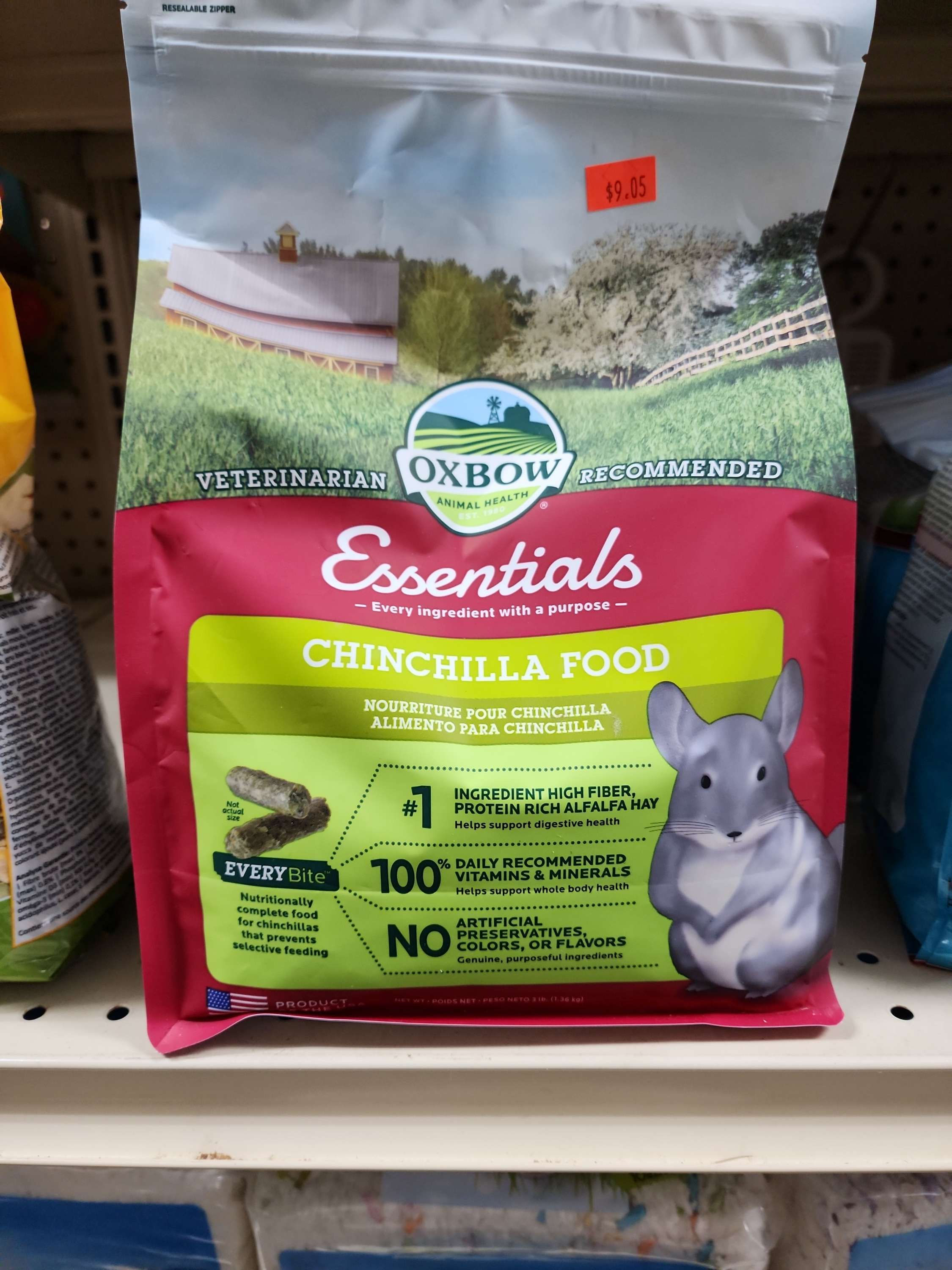 Oxbow essentials chinchilla food 3lbs