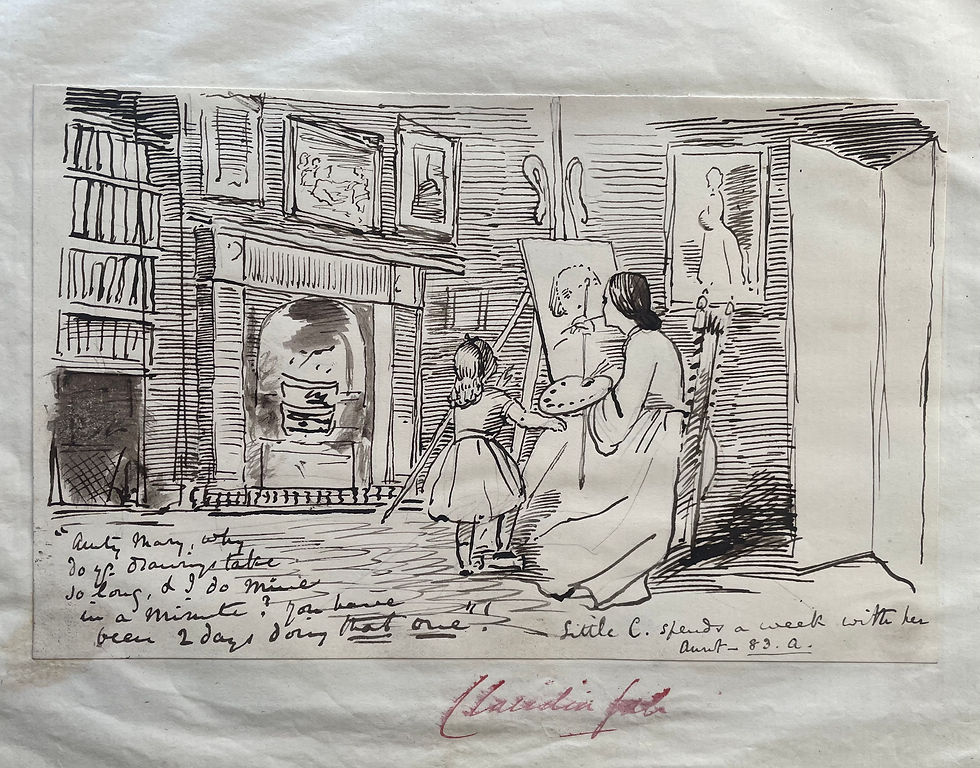 "Aunty Mary, why do your drawings take so long & I do mine in a minute? You have been two days on that one. Little C. spends a week with her aunt - 83.a.