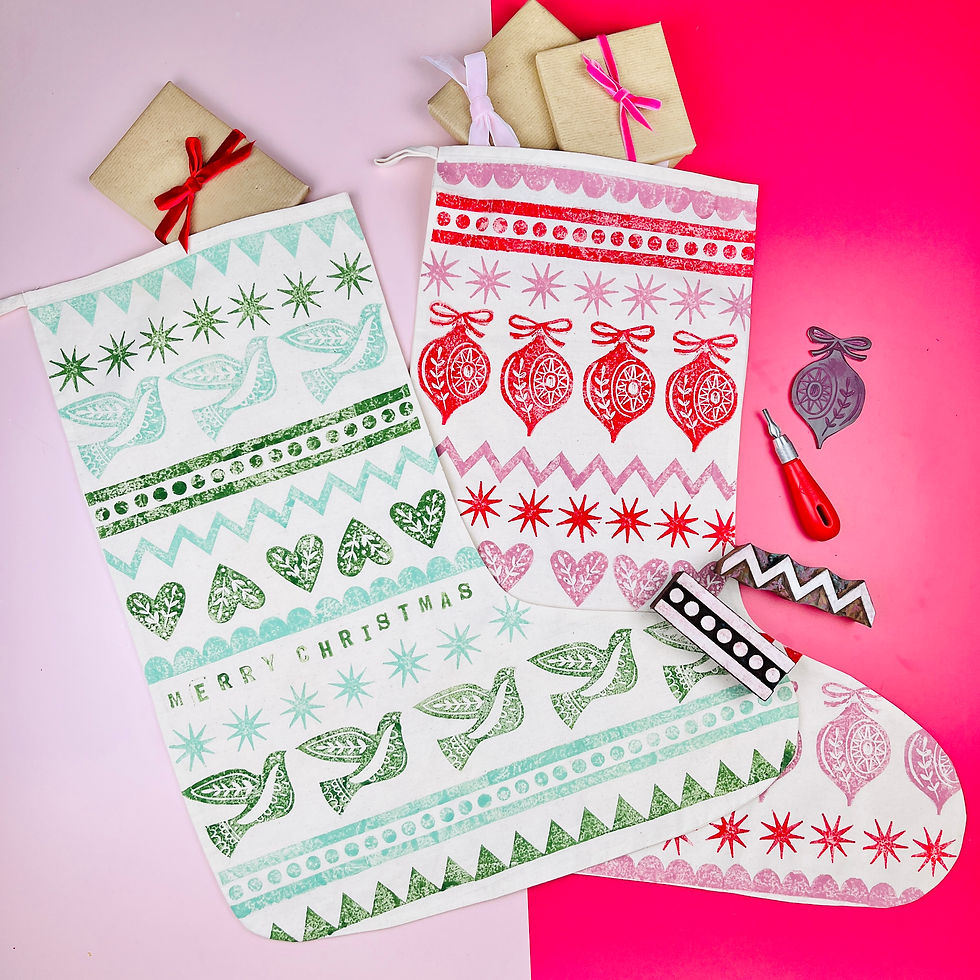 Nordic Lino Printed Stocking Workshop