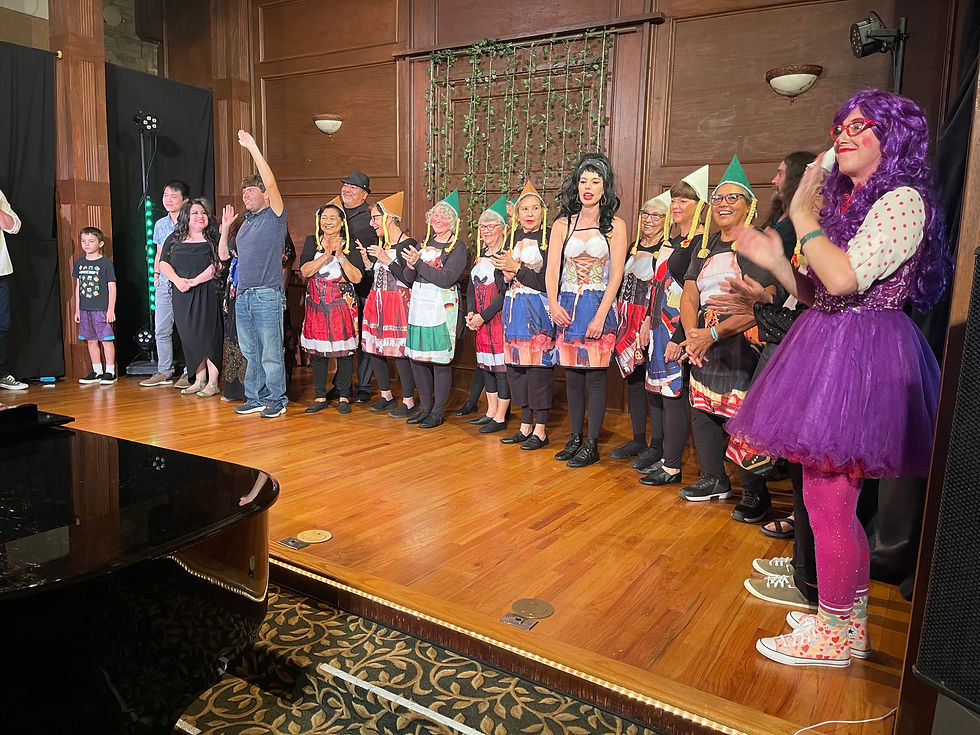 Performers from the 2024 Variety Show gathered on stage to take a group bow.