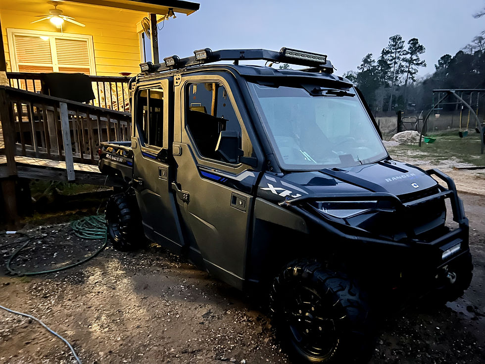 Side by side UTV after detailing in Brazoria County TX with cleaned exterior and restored appearance