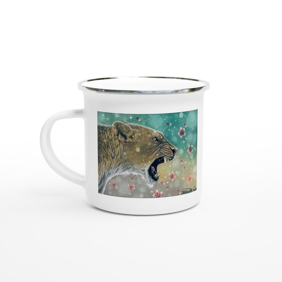 Thumbnail: White 12oz Enamel Mug - Blossoms