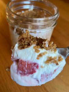 Small batch layered strawberry cheesecake