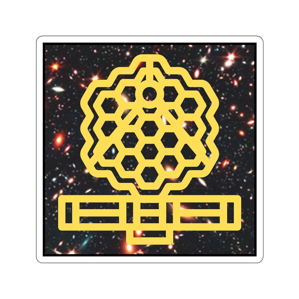 Miniatura: Die-Cut Sticker Decal - Gold Outline - James Webb Space Telescope NASA JWST