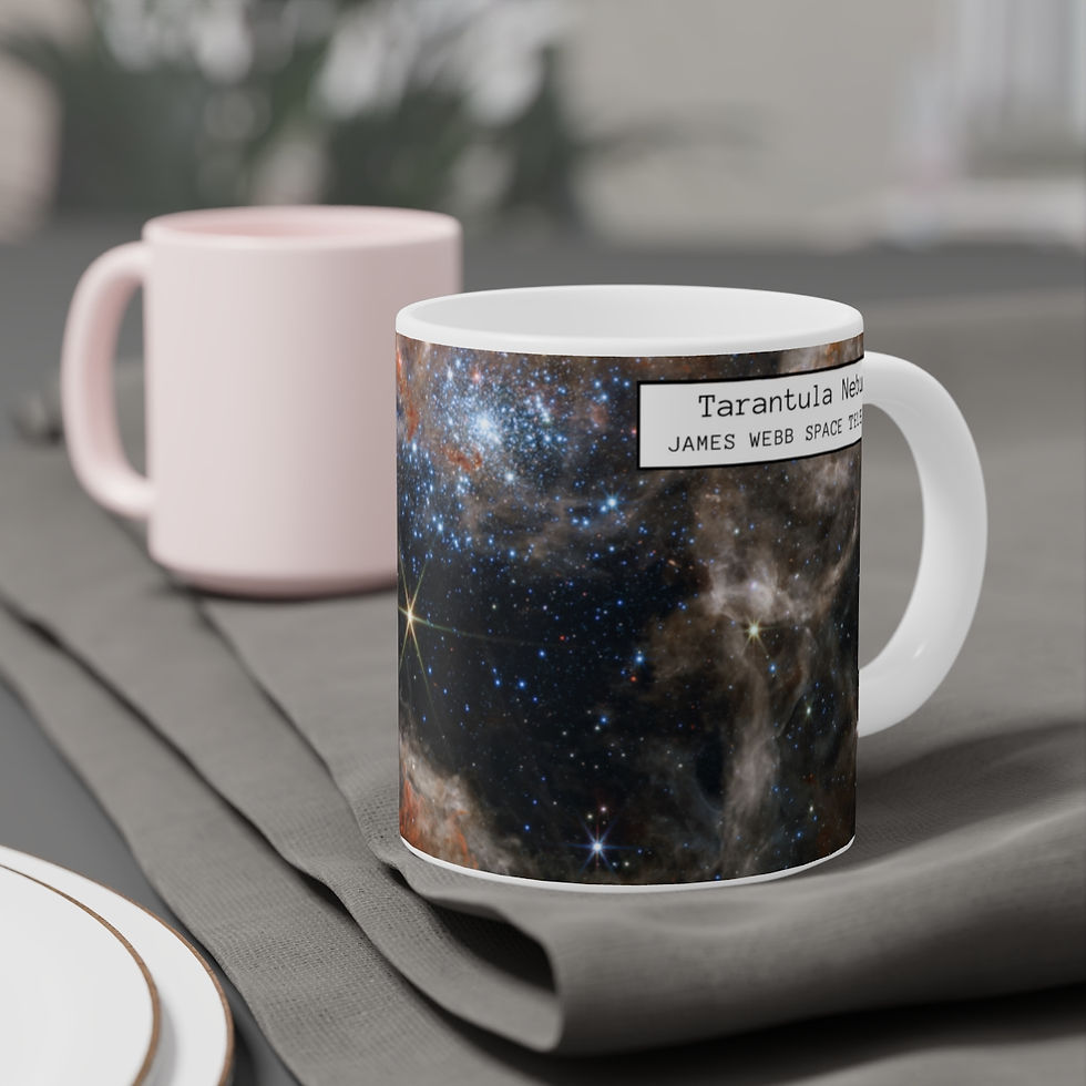 Miniatura: James Webb Space Telescope Tarantula Nebula with Border Mug, 11oz, 15oz & 20oz