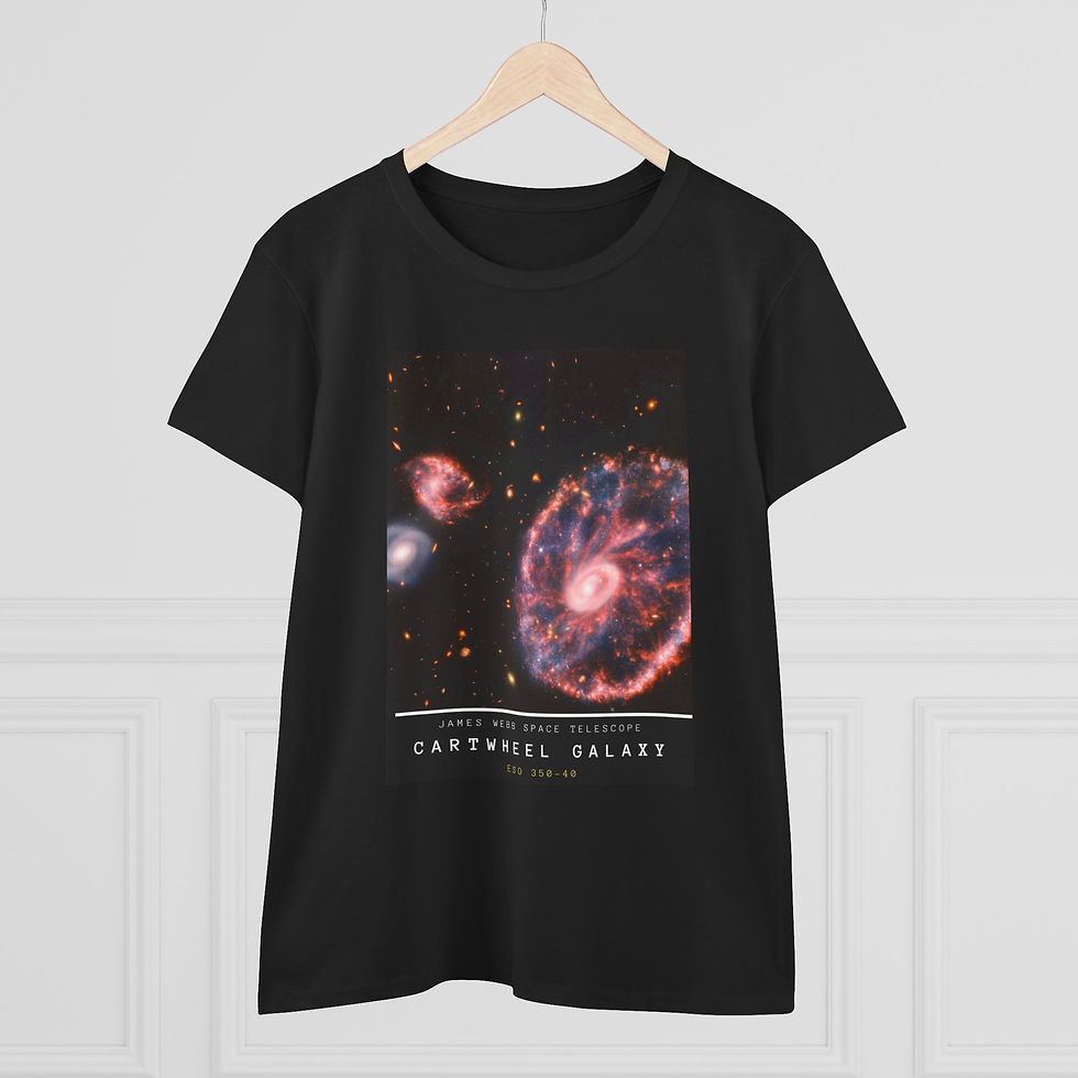 Miniatura: Women's James Webb Space Telescope Cartwheel Galaxy Cotton T-shirt