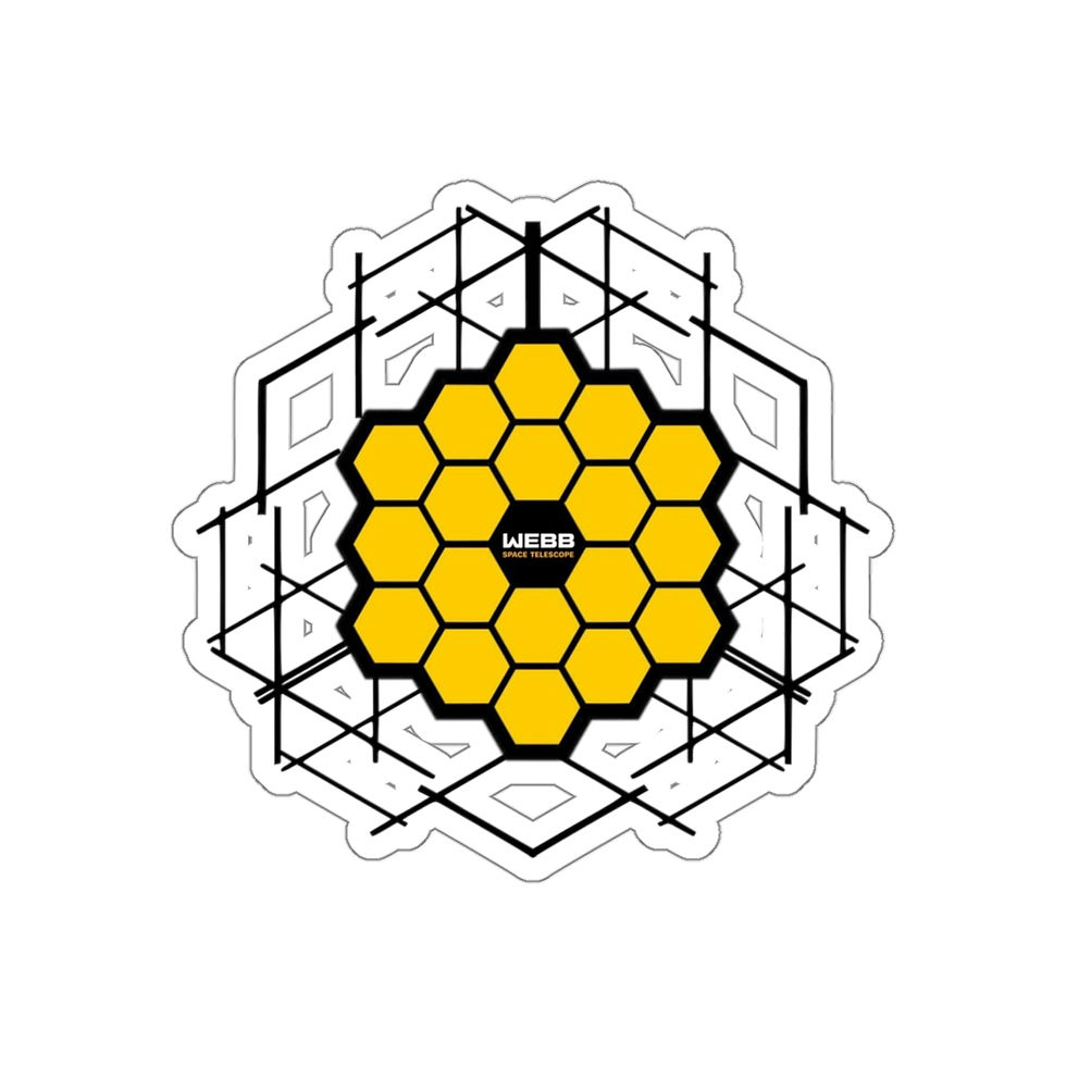 Miniature : Die-Cut Sticker Decal - JWST Abstract Honeycomb - James Webb Space Telescope