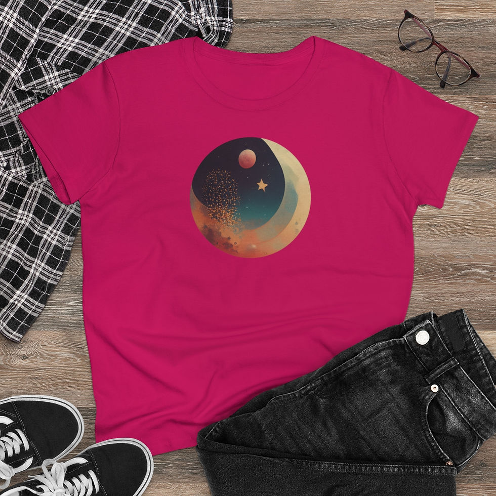 Miniatura: Women's Crescent Moon Cotton T-shirt