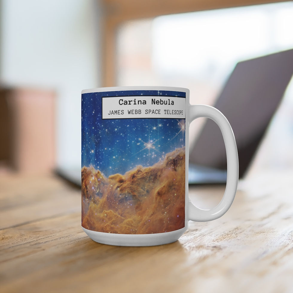 Miniatura: James Webb Space Telescope Carina Nebula with Border Mug, 11oz, 15oz & 20oz