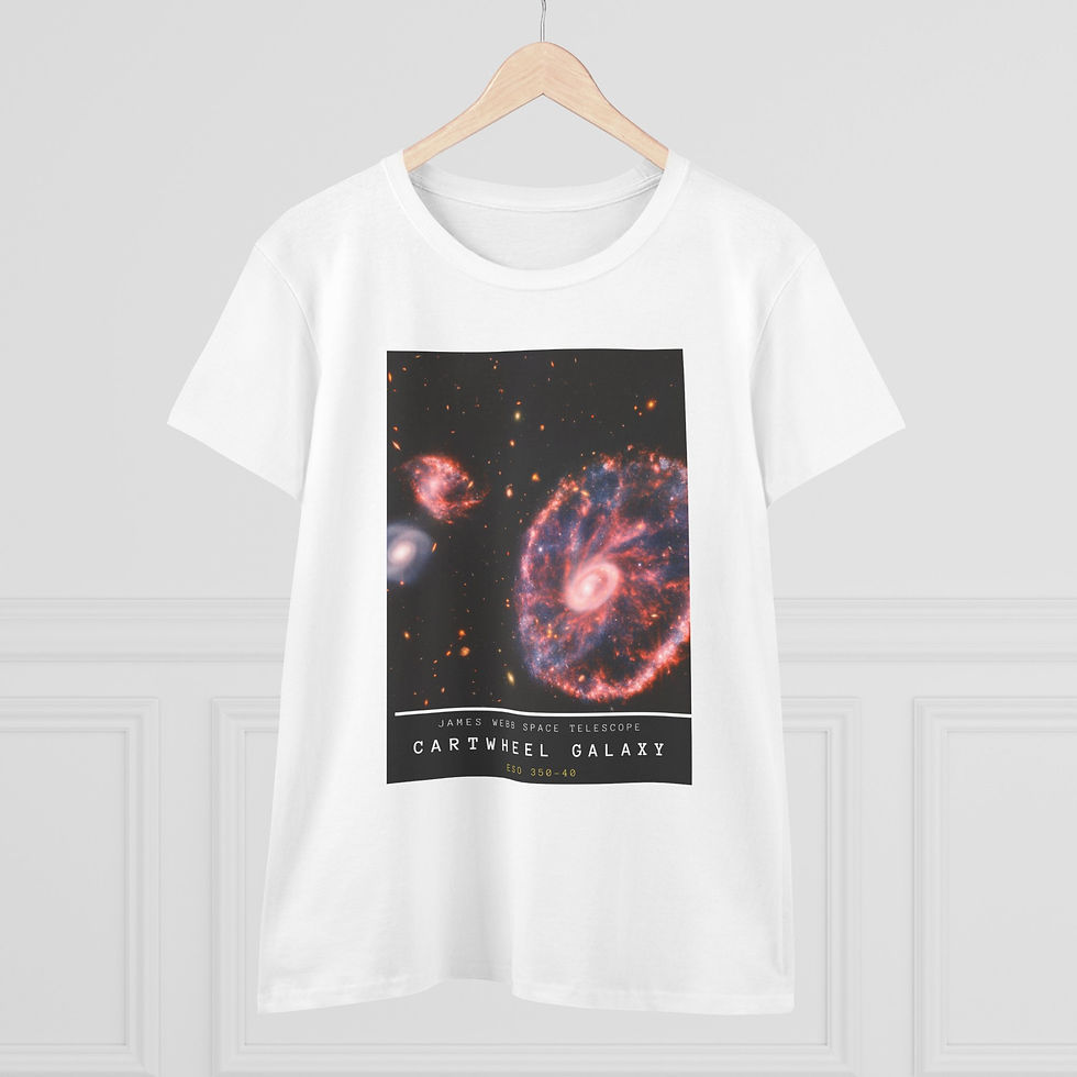 Thumbnail: Women's James Webb Space Telescope Cartwheel Galaxy Cotton T-shirt