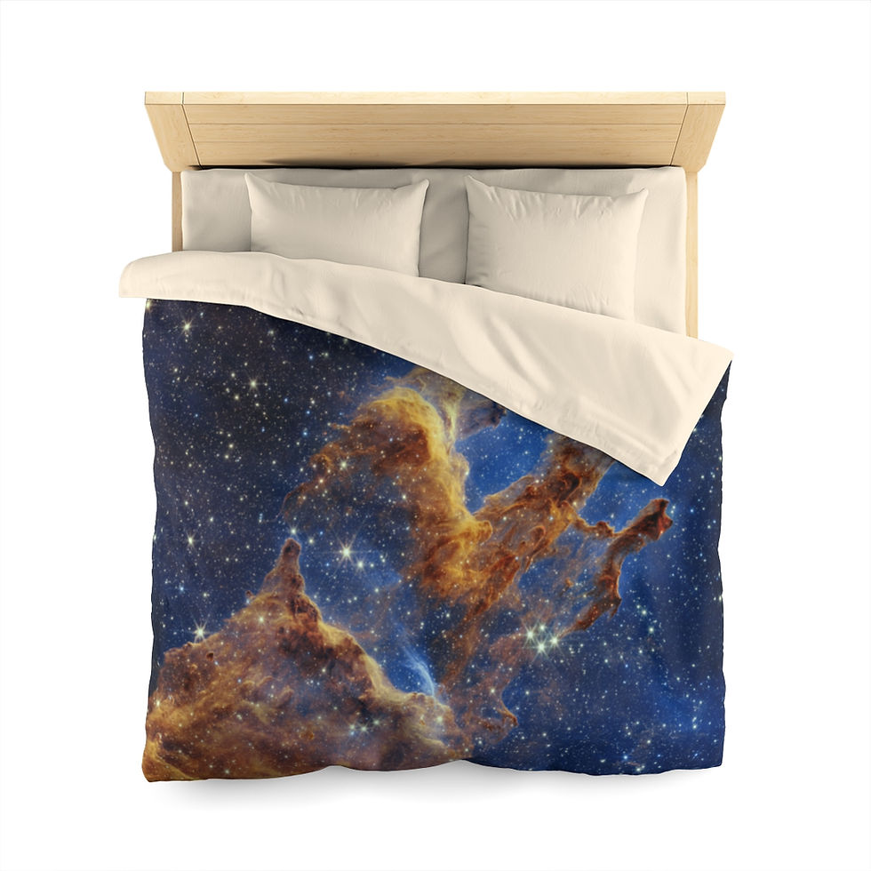 Miniatura: James Webb Space Telescope - Pillars of Creation - JWST Microfiber Duvet Cover