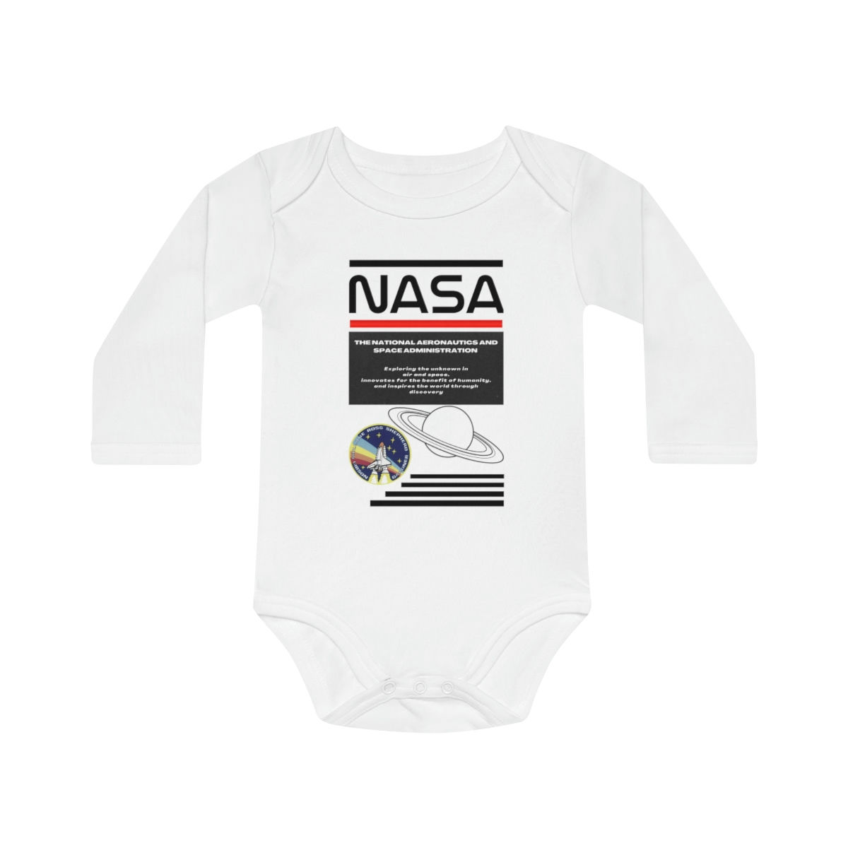Baby Long-Sleeve Organic Bodysuit - NASA Shirt