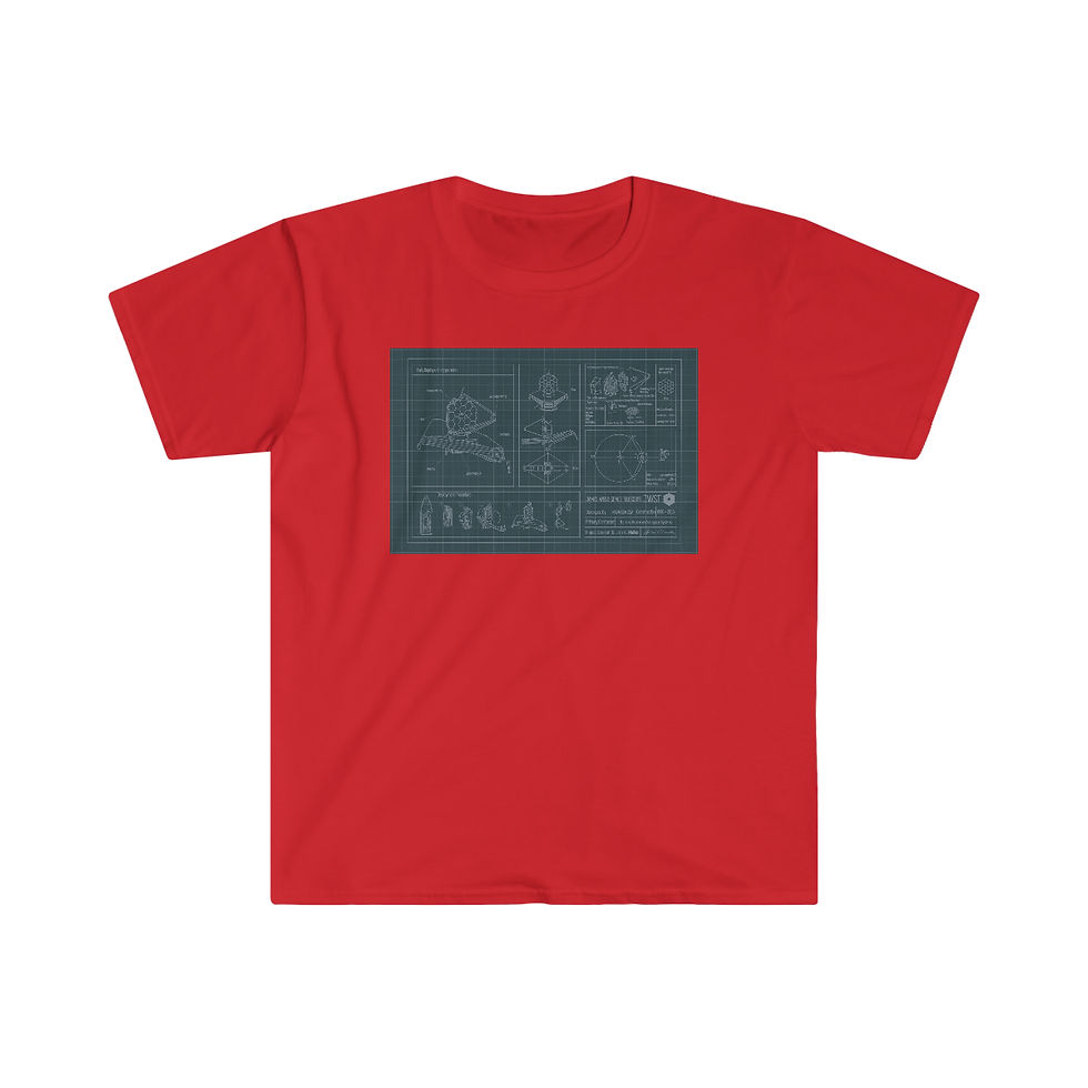 Miniatura: Men's James Webb Space Telescope T-Shirt Soft Tee - Blueprints - JWST NASA