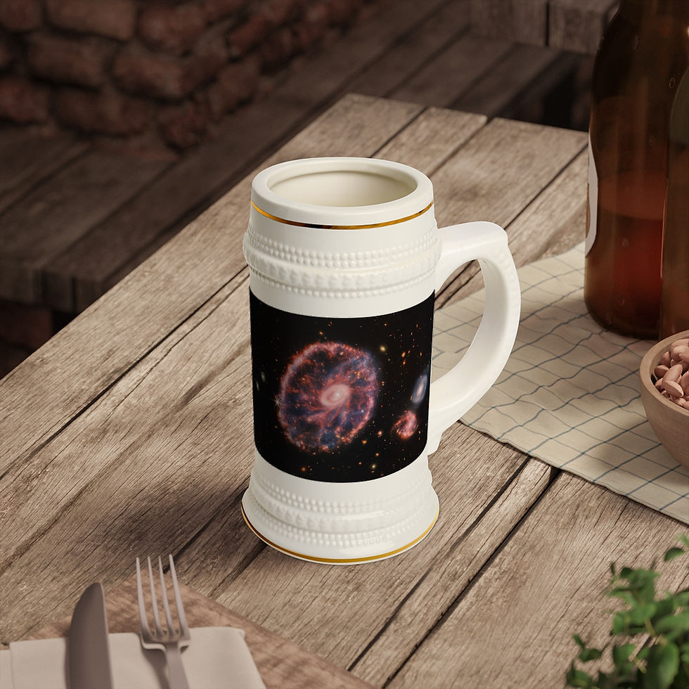Thumbnail: James Webb Space Telescope Cartwheel Galaxy Ceramic Beer Stein Mug 22oz