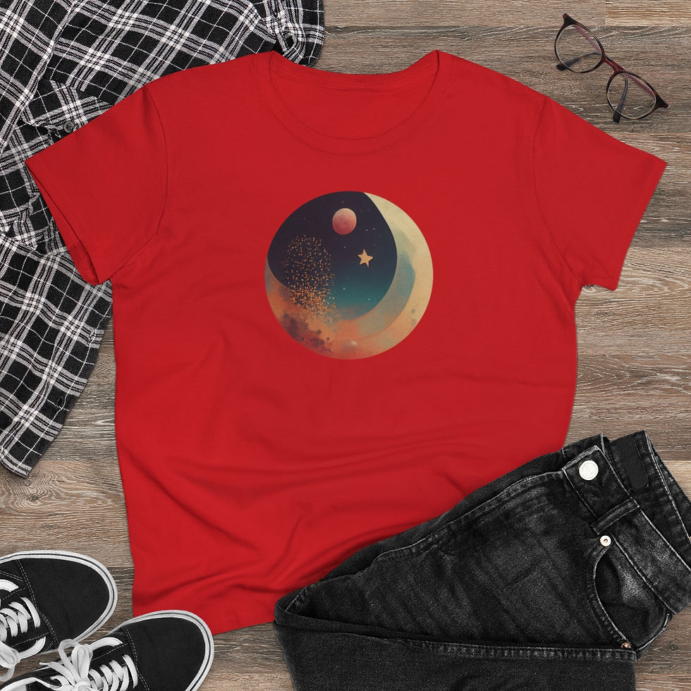 Miniatura: Women's Crescent Moon Cotton T-shirt