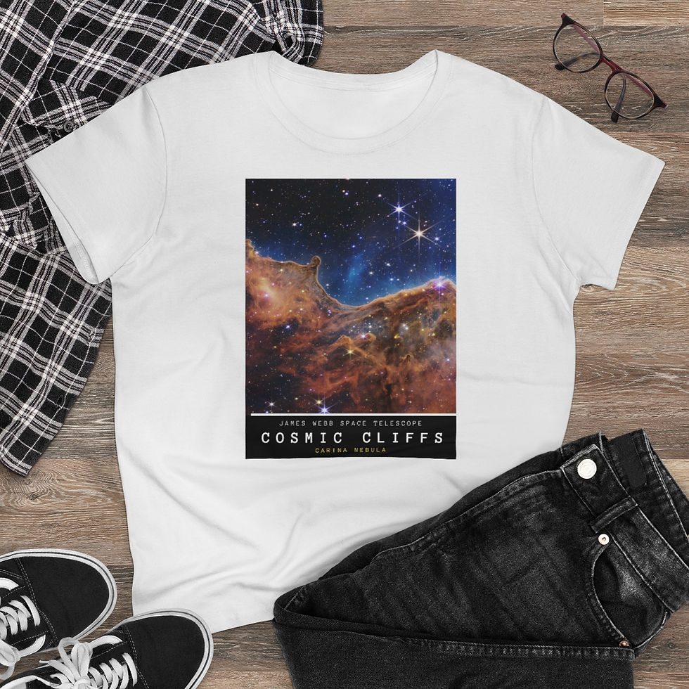 Miniatura: Women's James Webb Space Telescope Cosmic Cliffs Cotton T-shirt