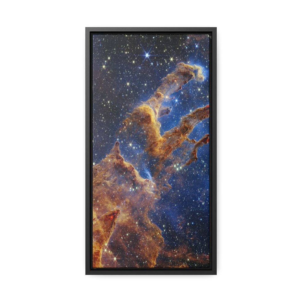 Thumbnail: Pillars of Creation by Webb Space Telescope - Framed Canvas Various Medium Sizes