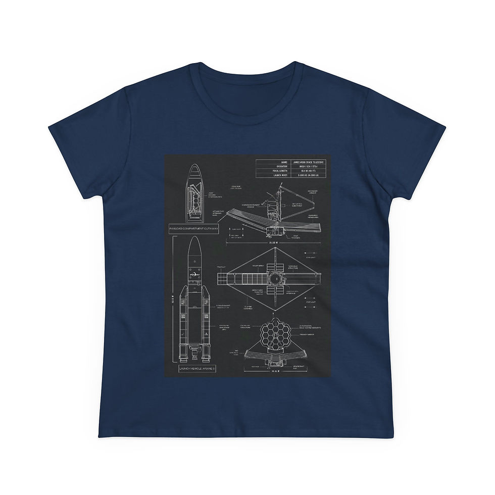 Thumbnail: Women's James Webb Space Telescope Blueprint Cotton T-Shirt