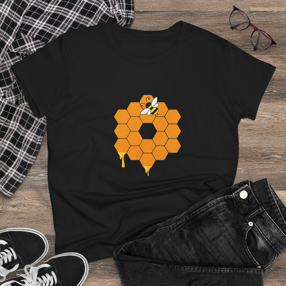 Thumbnail: Women's James Webb Space Telescope Honey Bee 🐝 Cotton T-Shirt