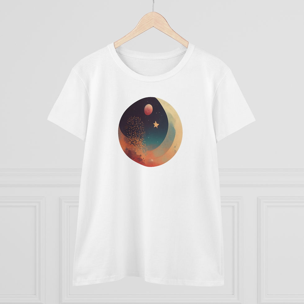 Miniatura: Women's Crescent Moon Cotton T-shirt