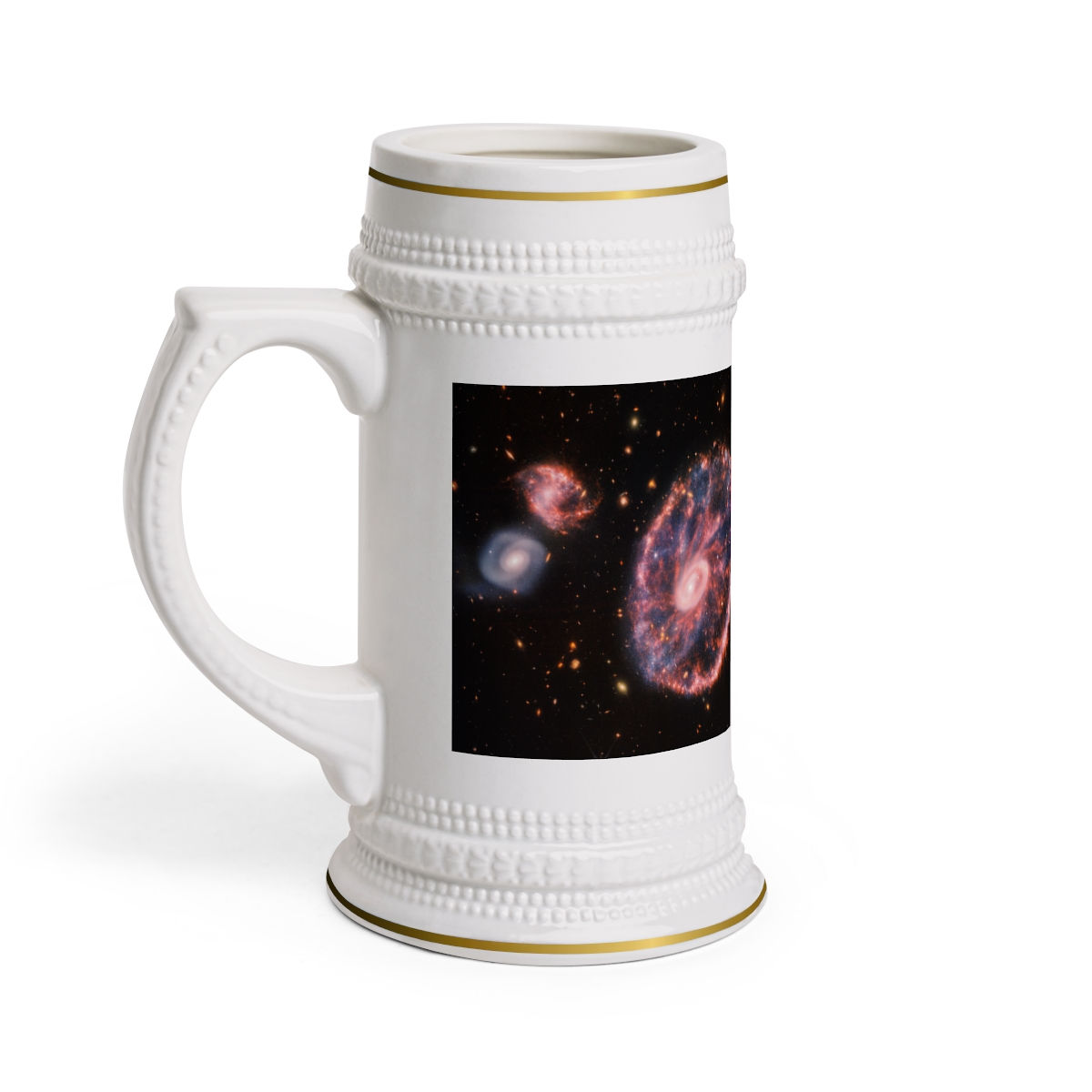 James Webb Space Telescope Cartwheel Galaxy Ceramic Beer Stein Mug 22oz