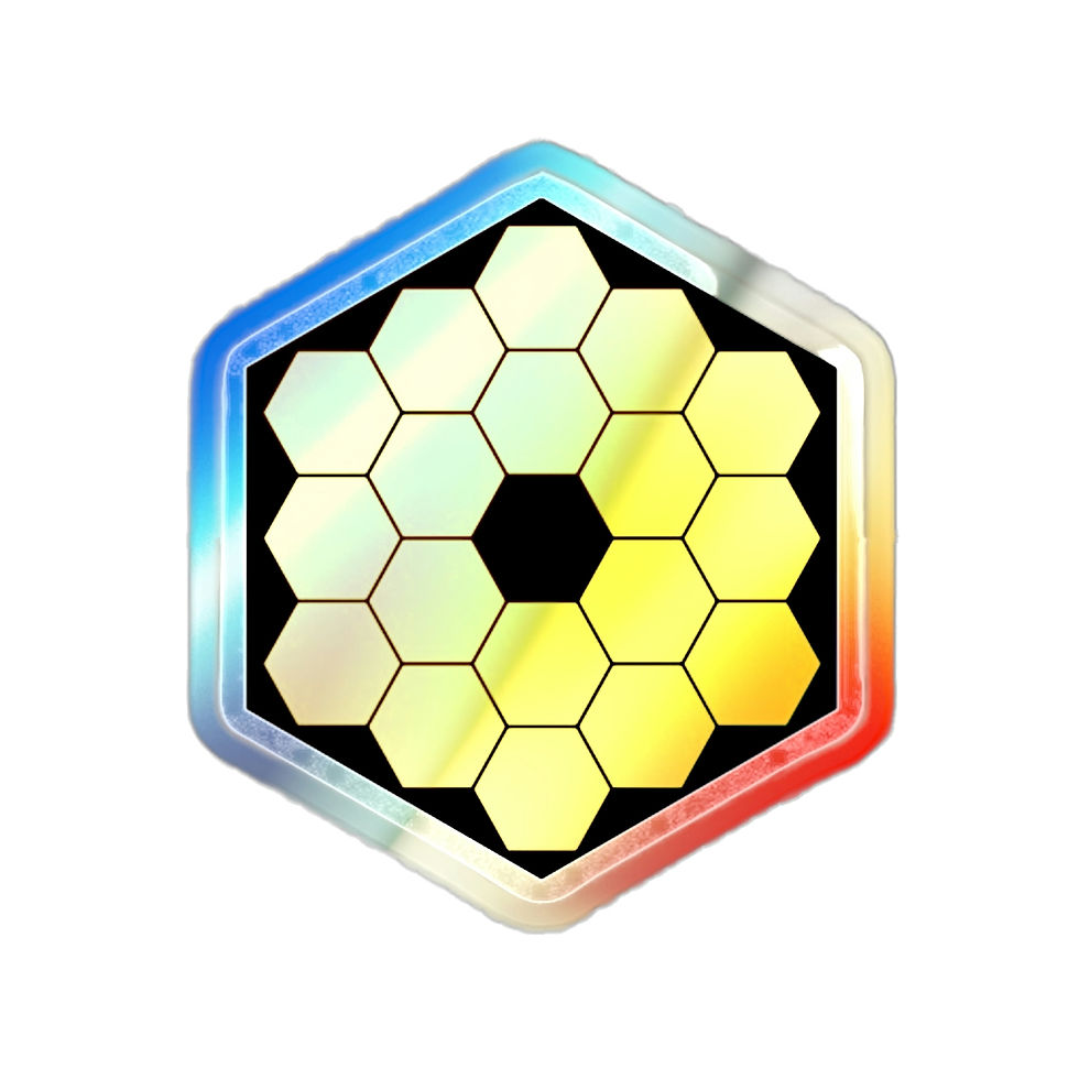 Miniature : Holographic Die-Cut Sticker Decal - Hexagon Outline - James Webb Telescope JWST