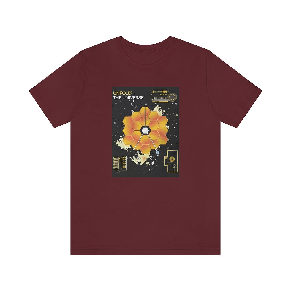 Thumbnail: Men's James Webb Space Telescope T-Shirt Platinum Tee - Retro Poster - JWST
