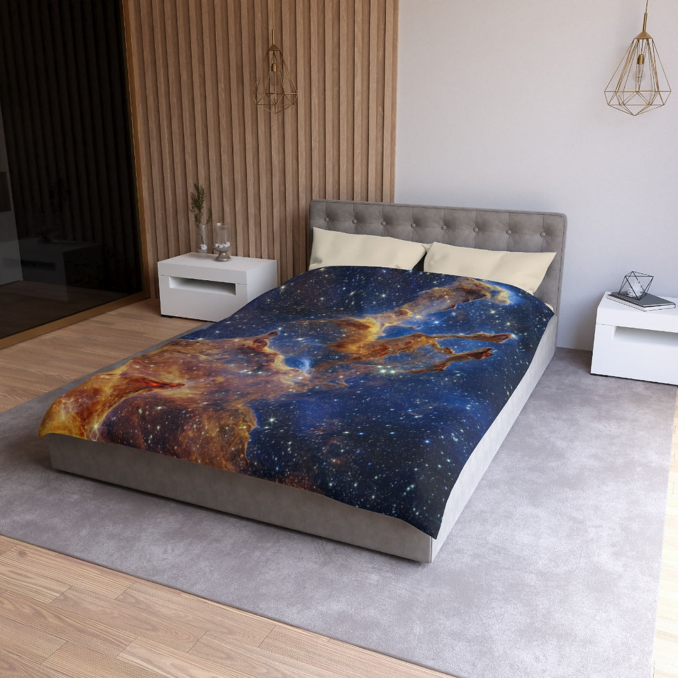 Miniatura: James Webb Space Telescope - Pillars of Creation - JWST Microfiber Duvet Cover