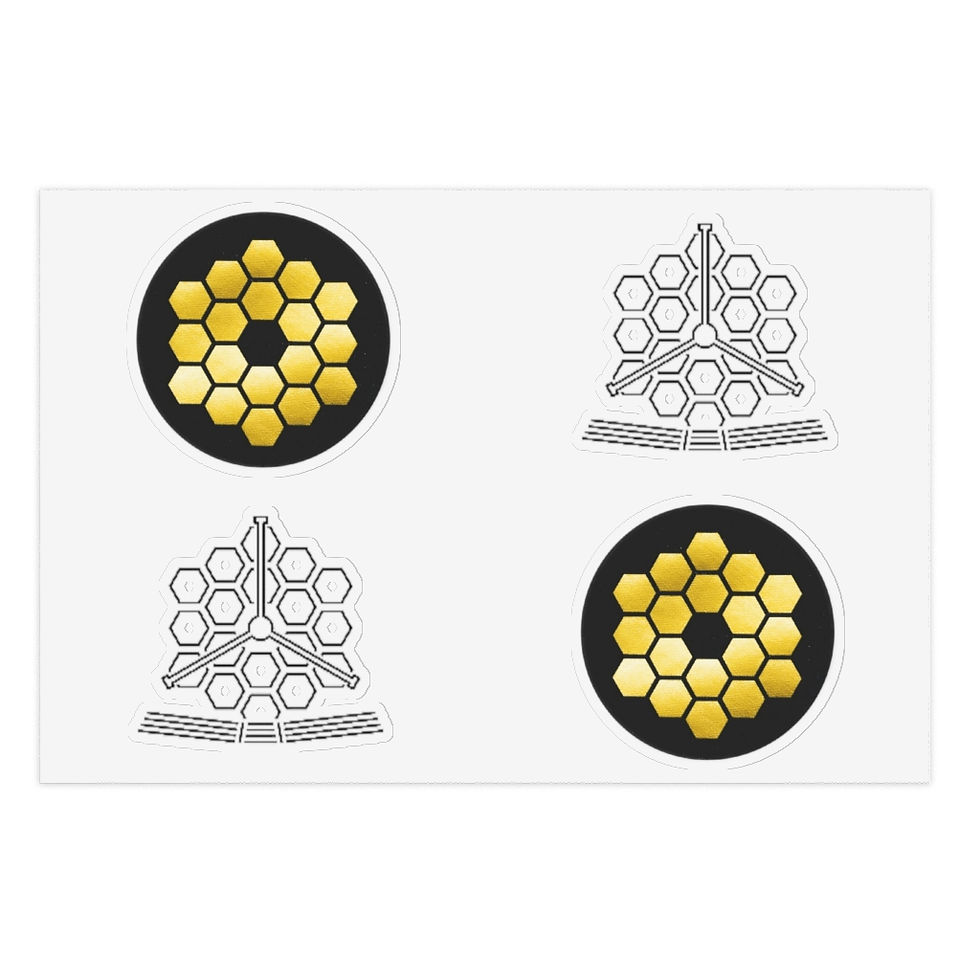 Thumbnail: Sticker Sheet Vinyl Decal - Webb Outline - James Webb Space Telescope NASA JWST