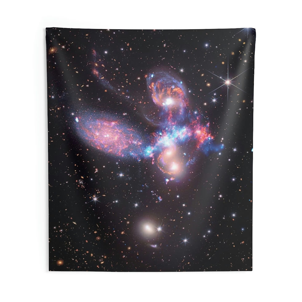 Miniature : JWST - Indoor Wall Tapestries -  Chandra Xray Stephan's Quintet