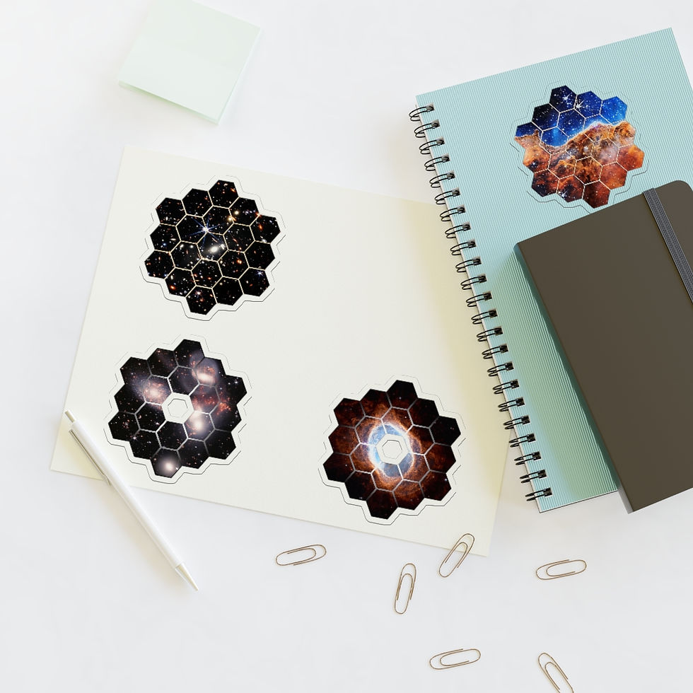 Miniatura: Sticker Sheet Vinyl Decal - JWST Mirror - James Webb Space Telescope NASA JWST