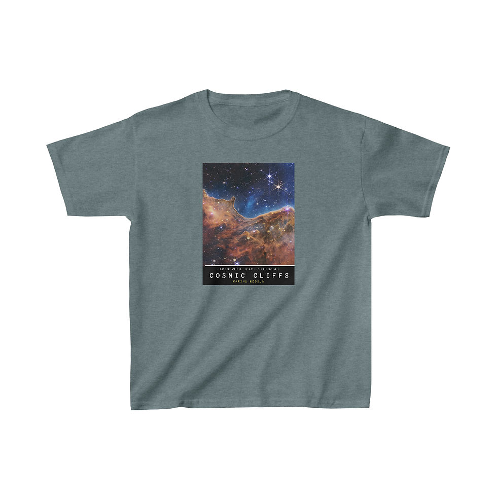 Thumbnail: Youth James Webb Space Telescope Cosmic Cliffs - JWST Cotton T-Shirt