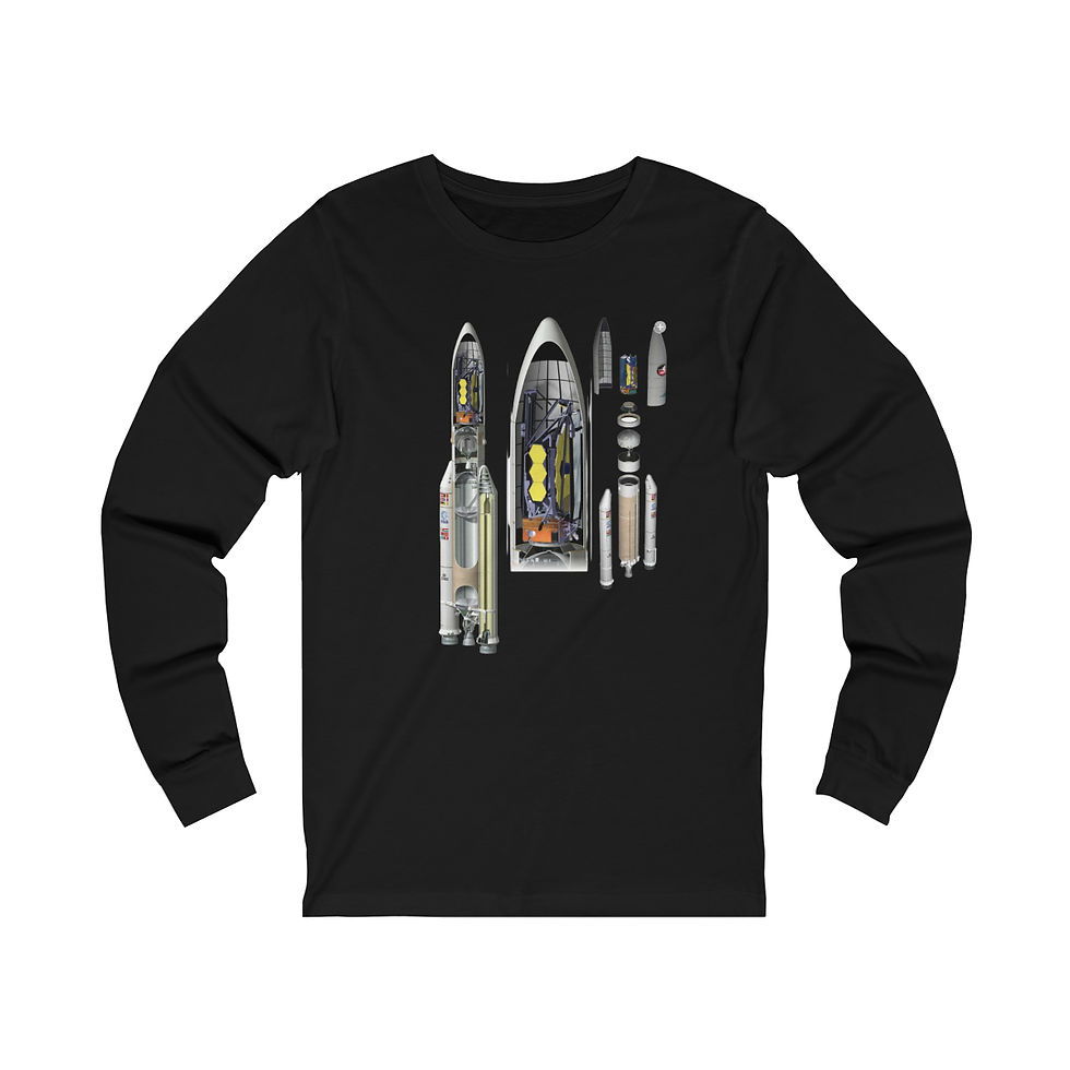 Thumbnail: Men's James Webb Space Telescope Ariane 5 Rocket Long Sleeve Shirt