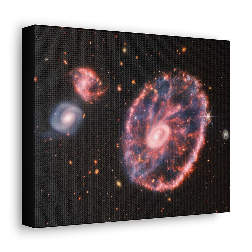 Miniatura: Cartwheel Galaxy Webb Space Telescope - Wrapped Canvas - Various Small Sizes