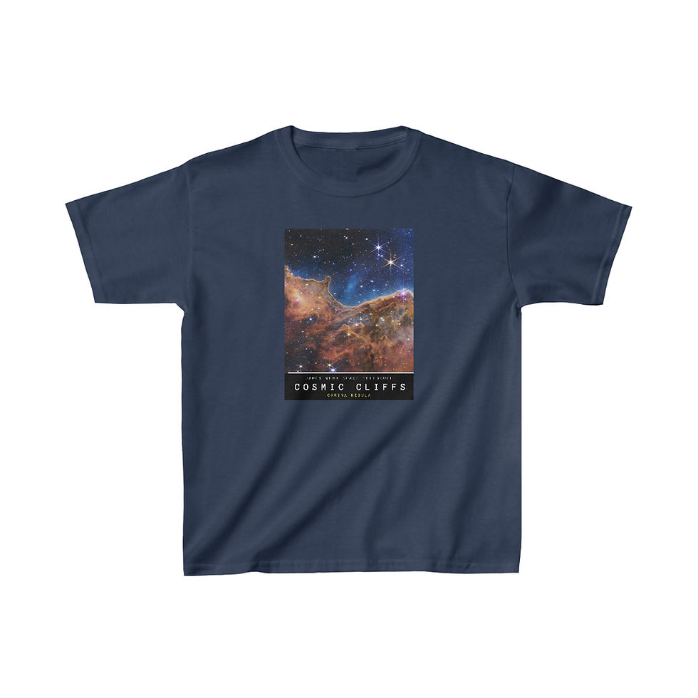 Thumbnail: Youth James Webb Space Telescope Cosmic Cliffs - JWST Cotton T-Shirt