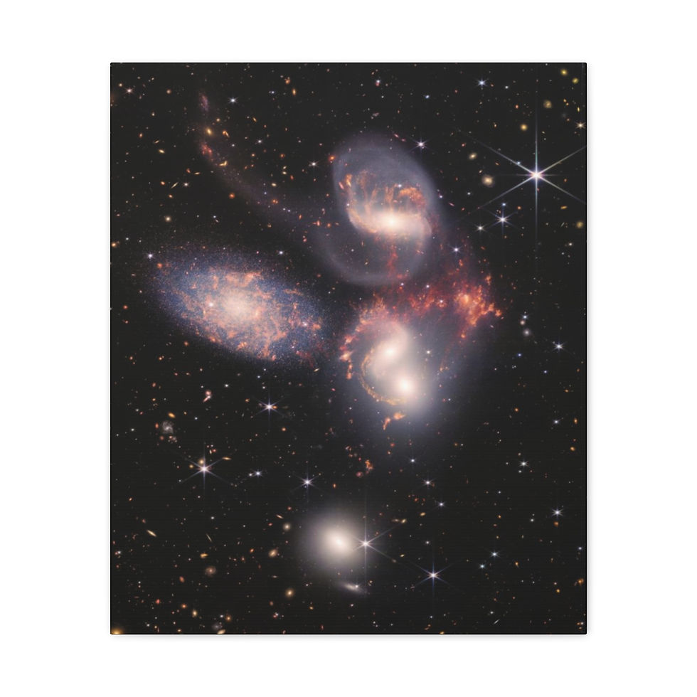 Miniature : Stephan's Quintet by James Webb Space Telescope – Wrapped Canvas - XL