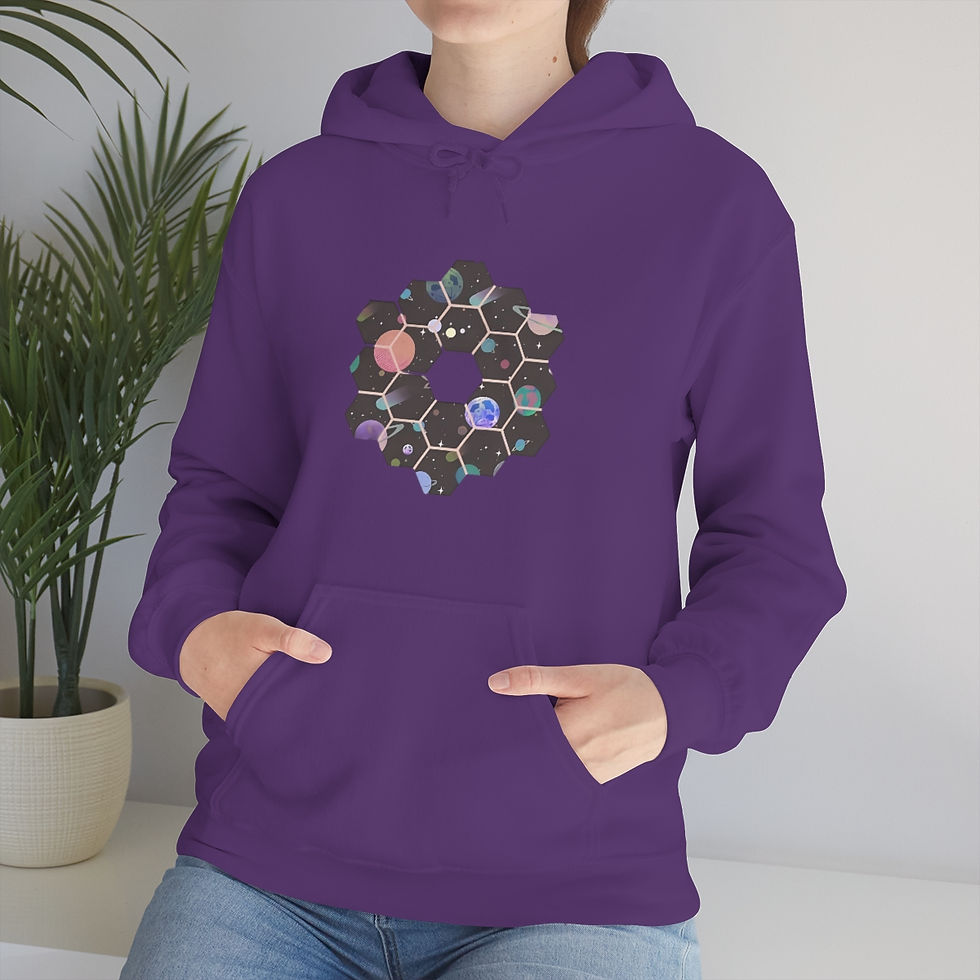Thumbnail: Women's James Webb Space Telescope - Space Honeycomb - Hooded Sweatshirt
