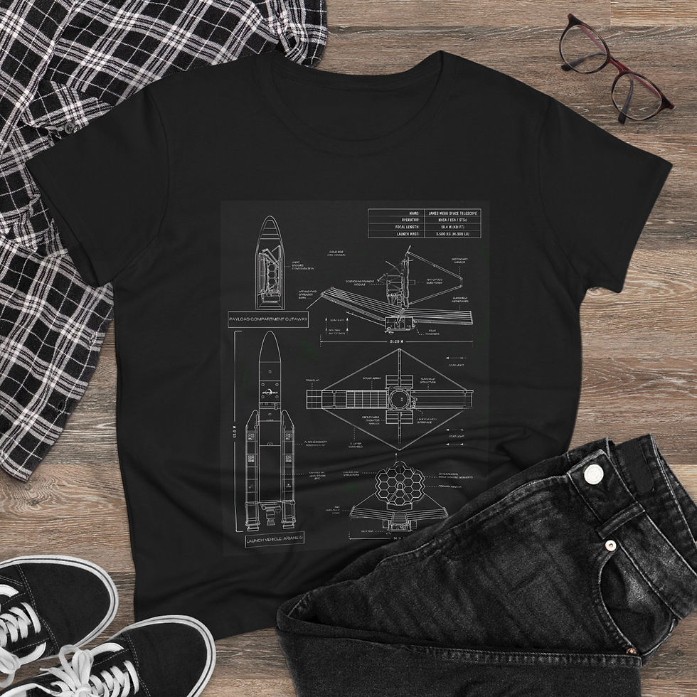 Thumbnail: Women's James Webb Space Telescope Blueprint Cotton T-Shirt