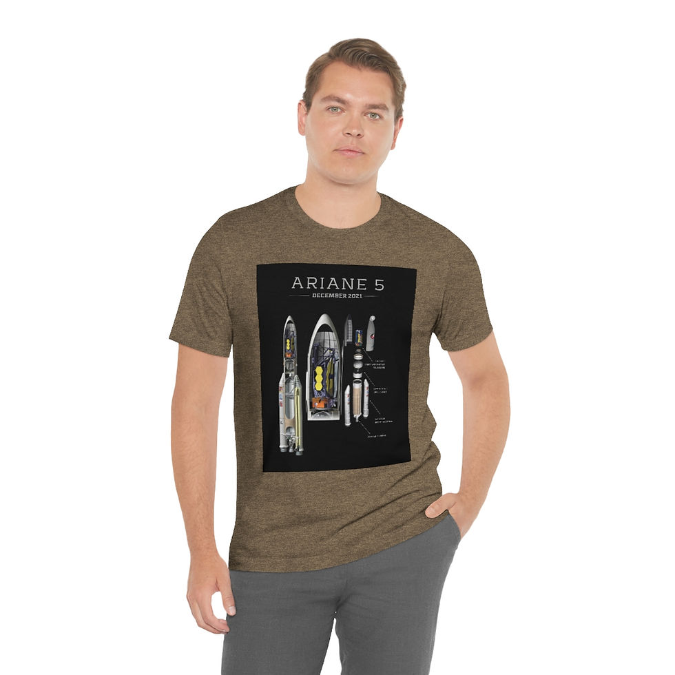 Thumbnail: Men's James Webb Space Telescope T-Shirt Platinum Tee - Ariane Launch - JWST