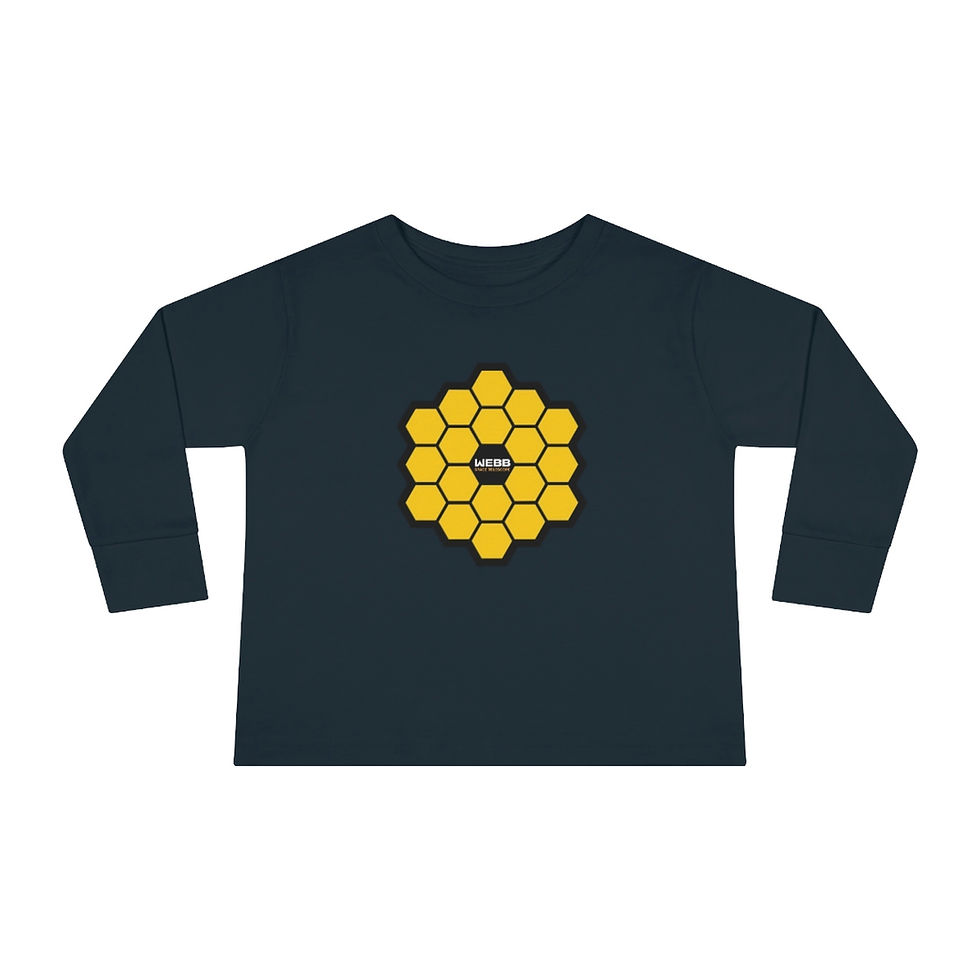 Miniature : Toddler JWST Gold Honeycomb - James Webb Space Telescope Long Sleeve Tee