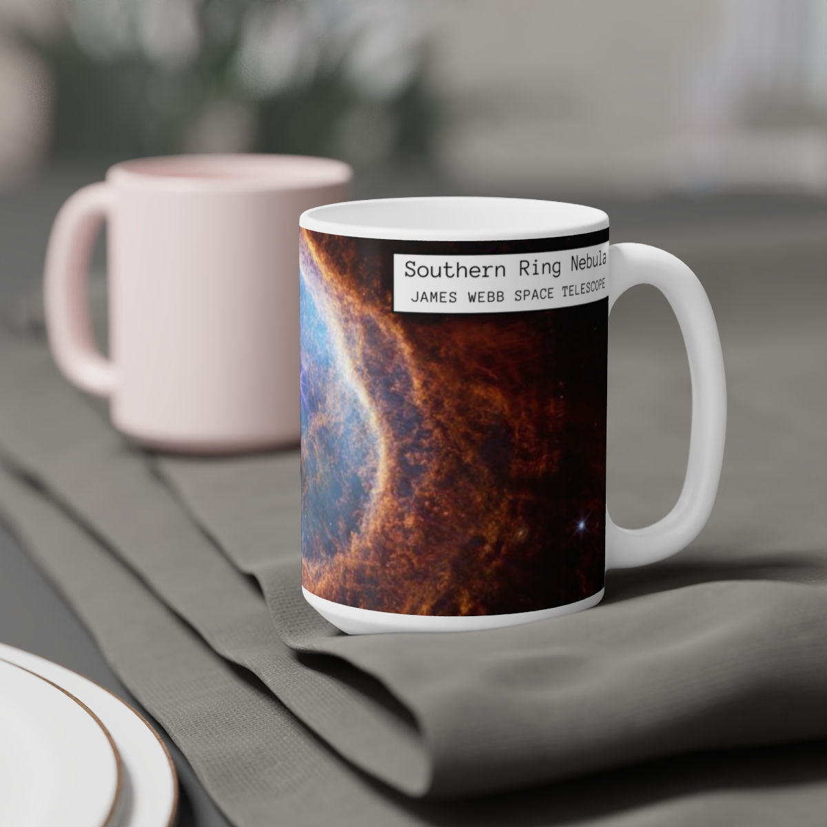 James Webb Space Telescope Southern Ring Nebula w/ Border Mug, 11oz, 15oz & 20oz