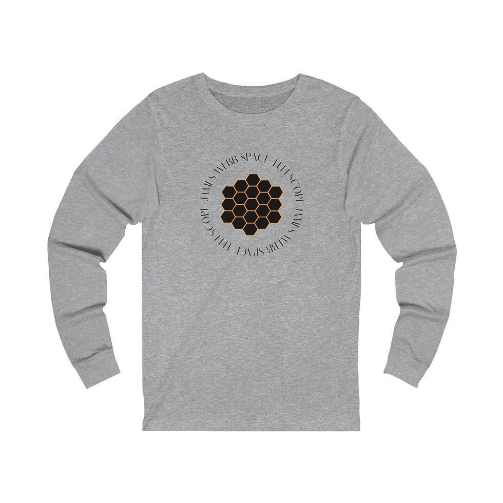 Thumbnail: Men's James Webb Space Telescope Black Honeycomb Long Sleeve Shirt